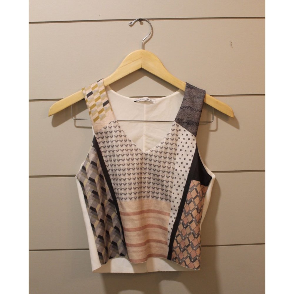 ZARA Print Crop Tank Top